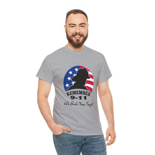 Unisex Heavy Cotton Tee- We Shall Never Forget 9/11