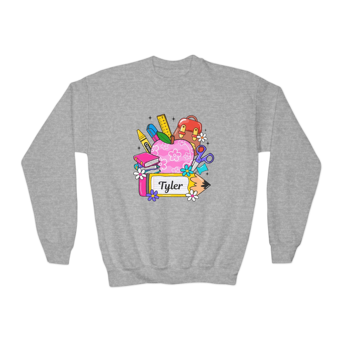 Custom name unisex alphabet sweatshirt for youth, toddlers & adults. Toddler and preschool gift, First Day Of School, fun shirt for youth