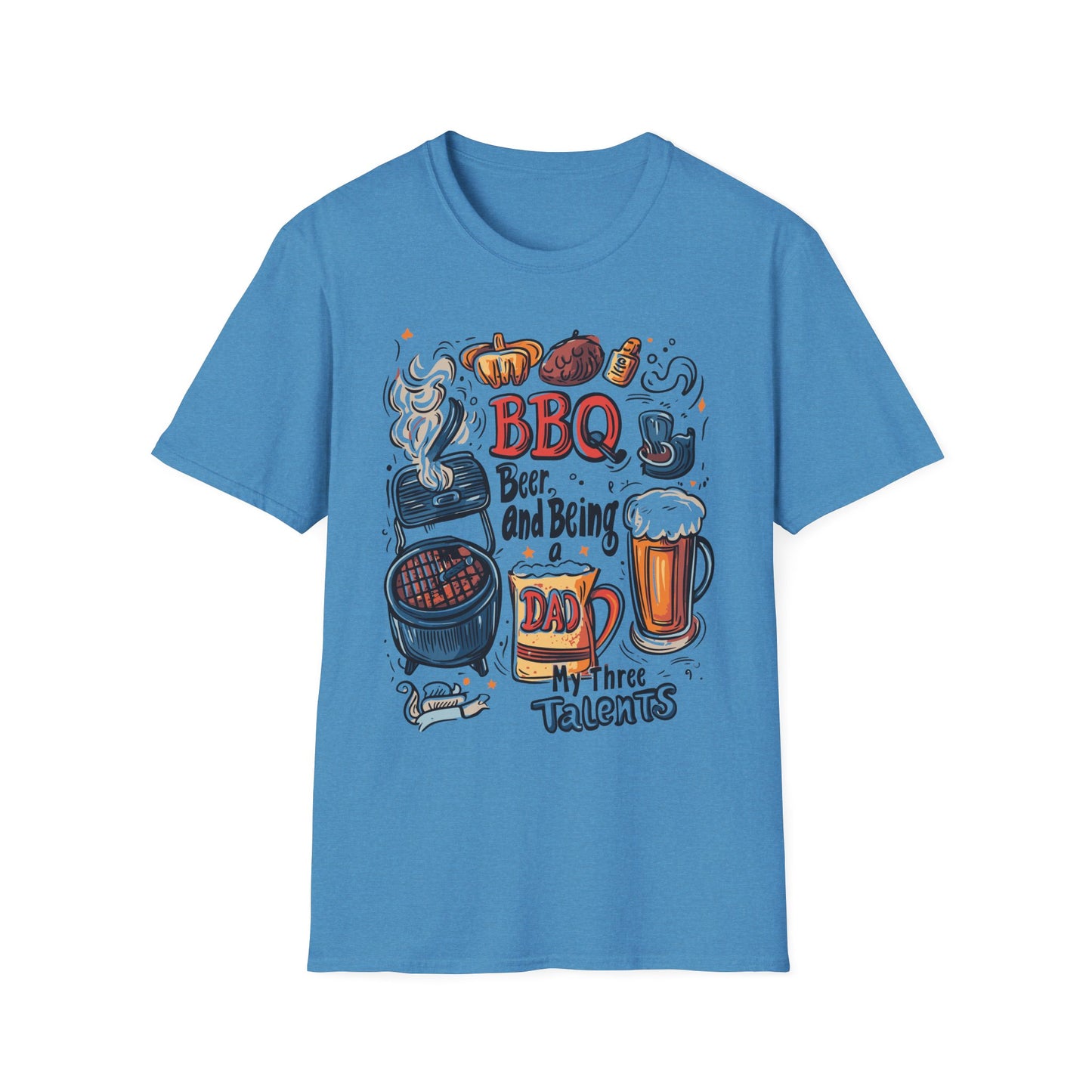 BBQ Beer and Being A Dad T-Shirt | Father's Day Gift | Unisex Tee for Dads | Comfortable Casual Wear | Gift for Dad | Fire Theme