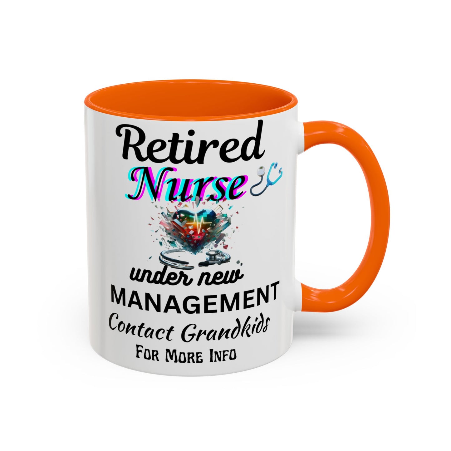 Retired Nurse Coffee Mug, Fun Gift for Retirement, Personalized Mug for Nurses, Coffee Cup for Grandkids Contact, Perfect for Holidays