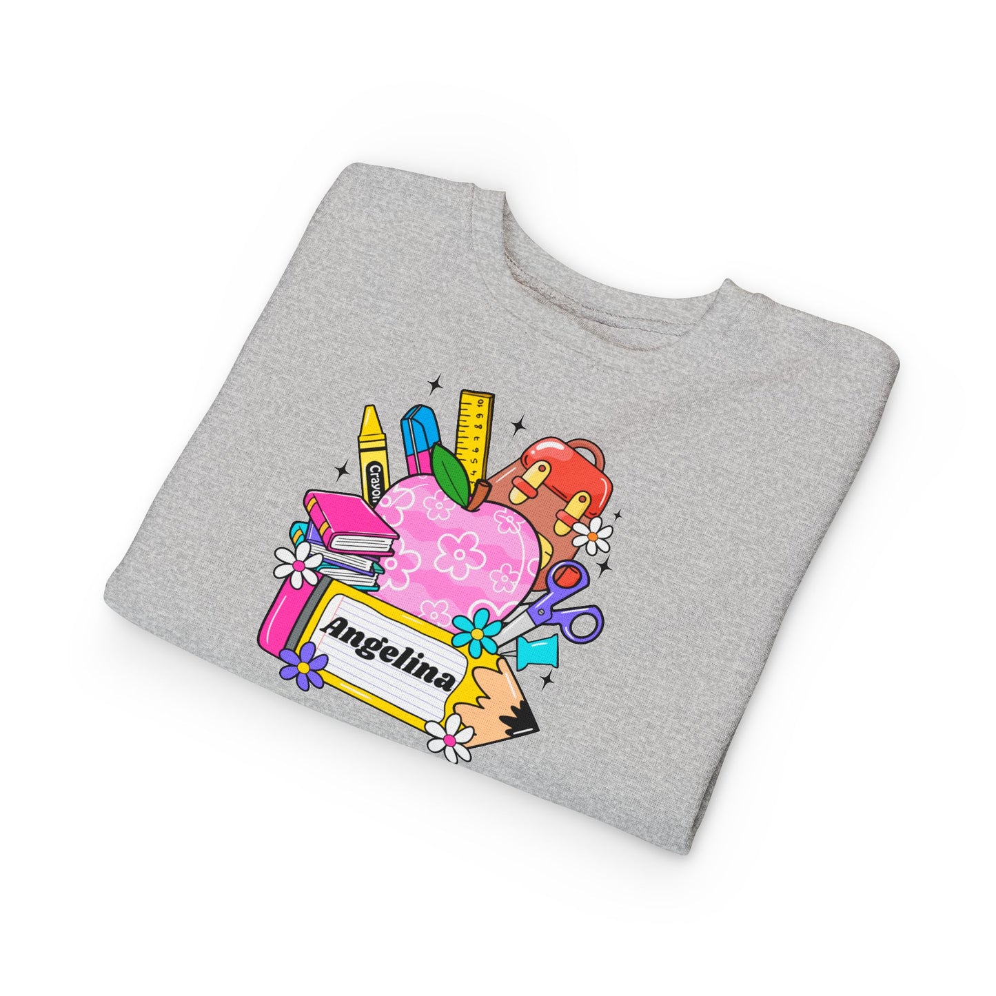 Custom name unisex alphabet sweatshirt for youth, toddlers & adults. Toddler and preschool gift, First Day Of School, fun shirt for youth