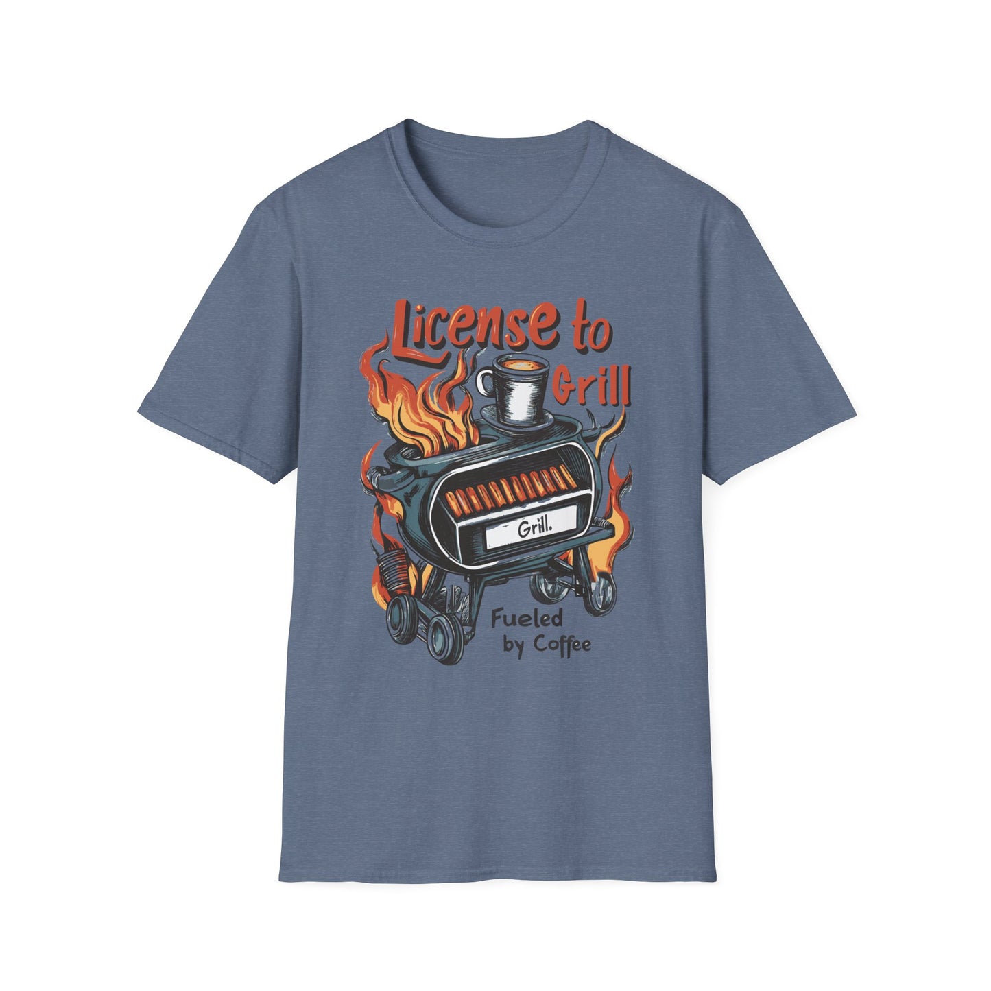 License to Grill T-Shirt | Father's Day Gift | Unisex Tee for Dads | Comfortable Casual Wear | Gift for Dad | Fire Theme
