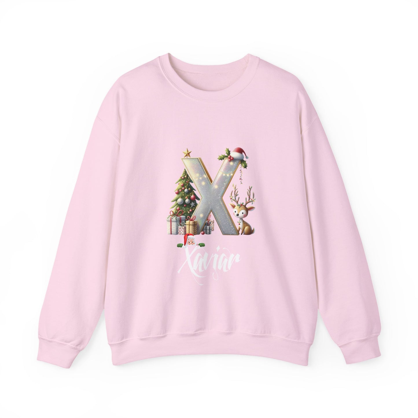 Custom Christmas Alphabet Matching Family Sweatshirt, Personalized Xmas Sweater Christmas Alphabet Gifts Family Reunion Christmas Sweatshirt