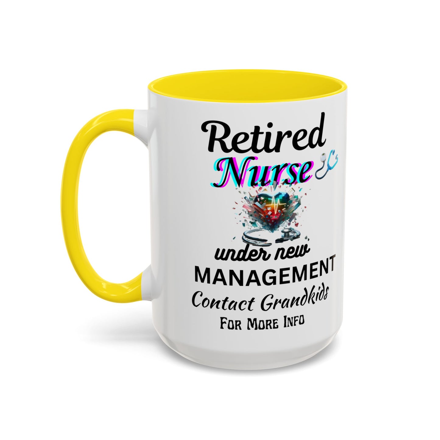 Retired Nurse Coffee Mug, Fun Gift for Retirement, Personalized Mug for Nurses, Coffee Cup for Grandkids Contact, Perfect for Holidays