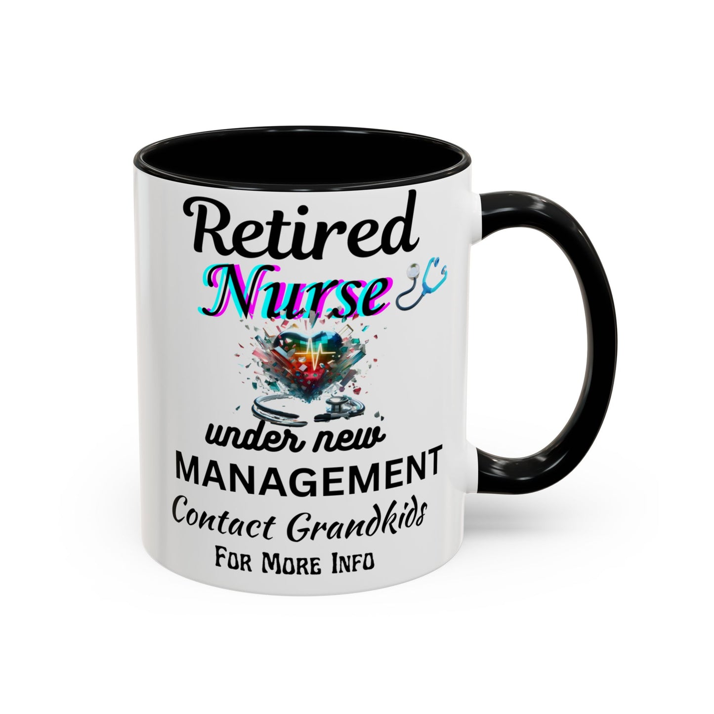 Retired Nurse Coffee Mug, Fun Gift for Retirement, Personalized Mug for Nurses, Coffee Cup for Grandkids Contact, Perfect for Holidays