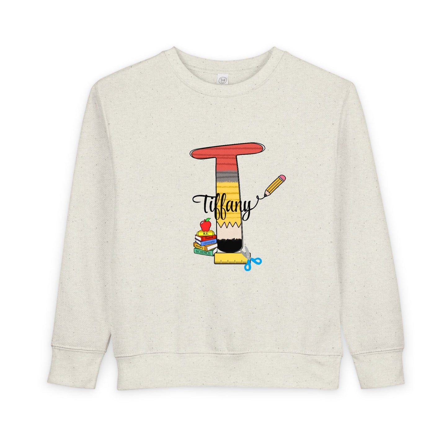 Custom name unisex alphabet sweatshirt for youth, toddlers & adults. Toddler and preschool gift, First Day Of School, fun shirt for youth