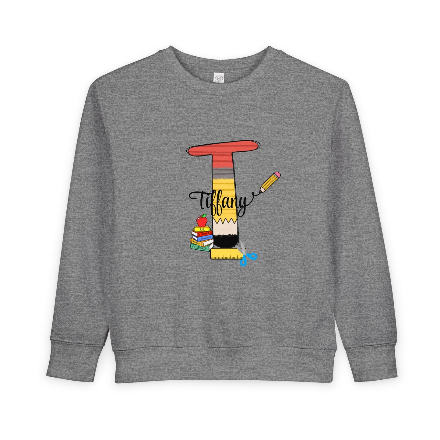 Custom name unisex alphabet sweatshirt for youth, toddlers & adults. Toddler and preschool gift, First Day Of School, fun shirt for youth