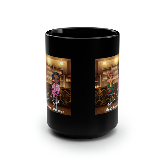 Vanessa and Janet Best Friends Forever Black Mug, 15oz