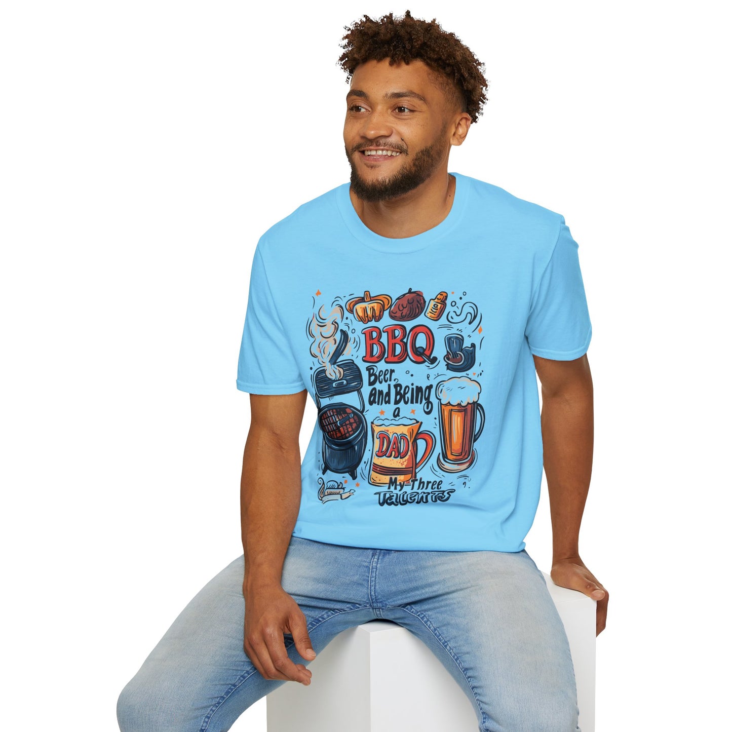 BBQ Beer and Being A Dad T-Shirt | Father's Day Gift | Unisex Tee for Dads | Comfortable Casual Wear | Gift for Dad | Fire Theme