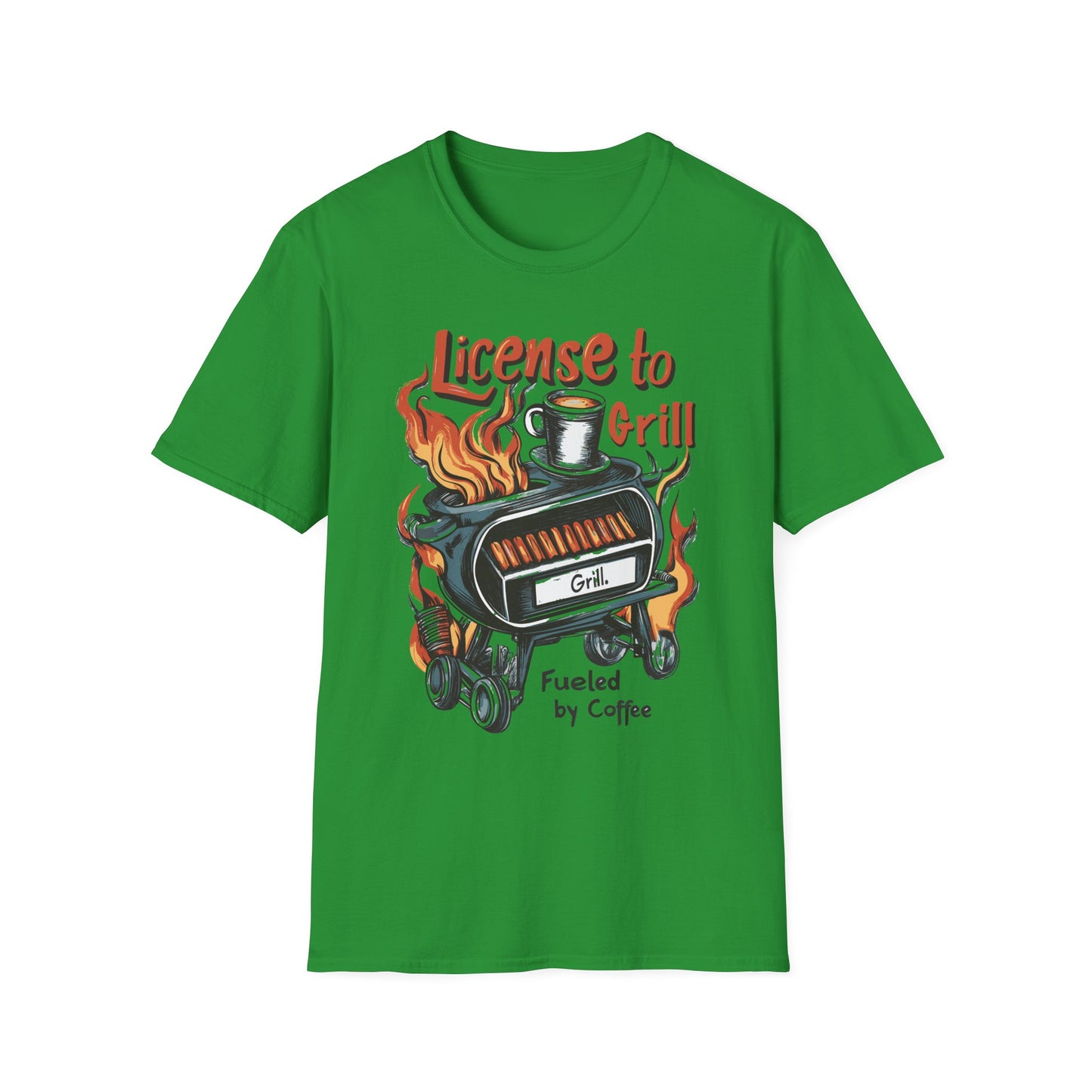 License to Grill T-Shirt | Father's Day Gift | Unisex Tee for Dads | Comfortable Casual Wear | Gift for Dad | Fire Theme