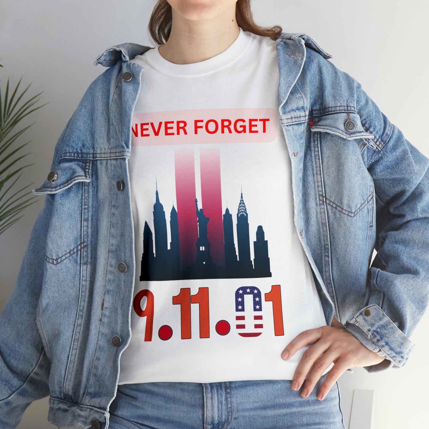 Unisex Heavy Cotton Tee- Never Forget 9/11