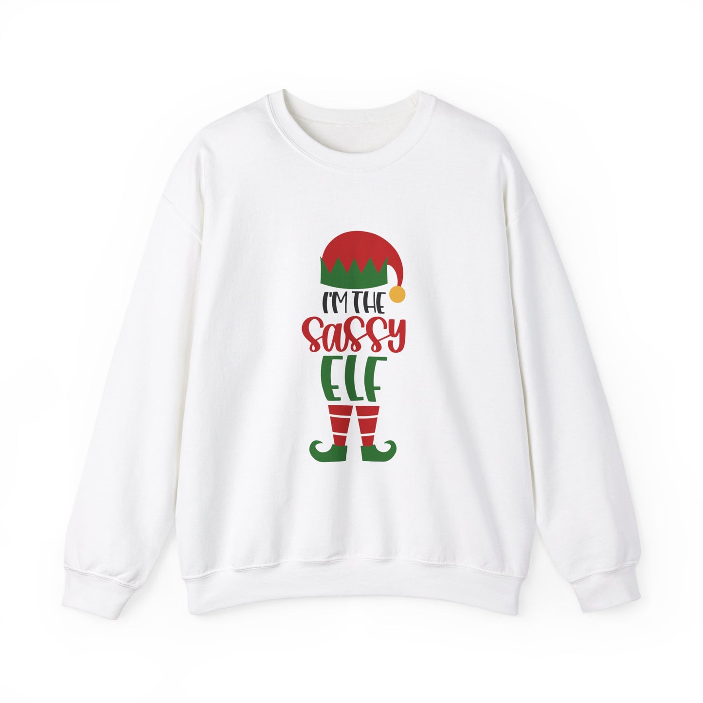 I'm the Sassy Elf Unisex Heavy Blend Crewneck Sweatshirt, Funny T-shirt, Christmas Shirt, Christmas Slogan Shirts, Christmas Sweater, Santa Shirt