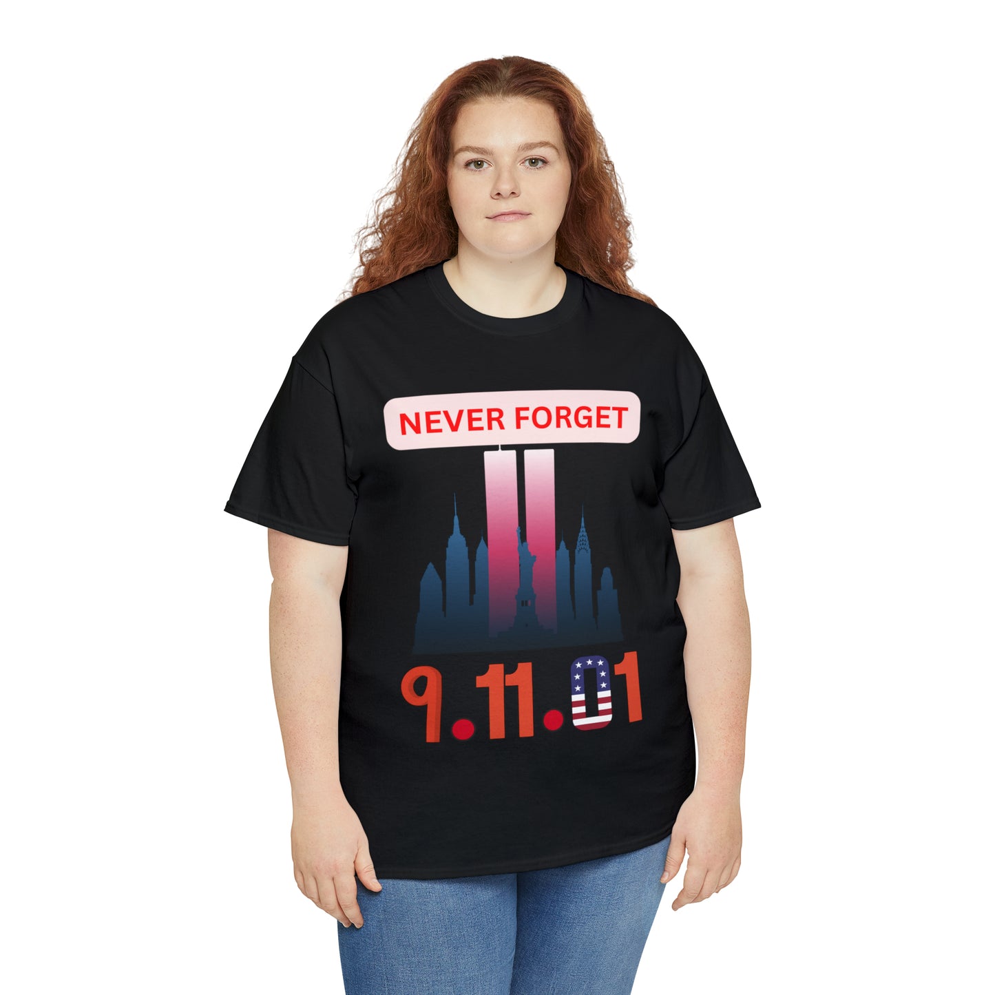 Unisex Heavy Cotton Tee- Never Forget 9/11