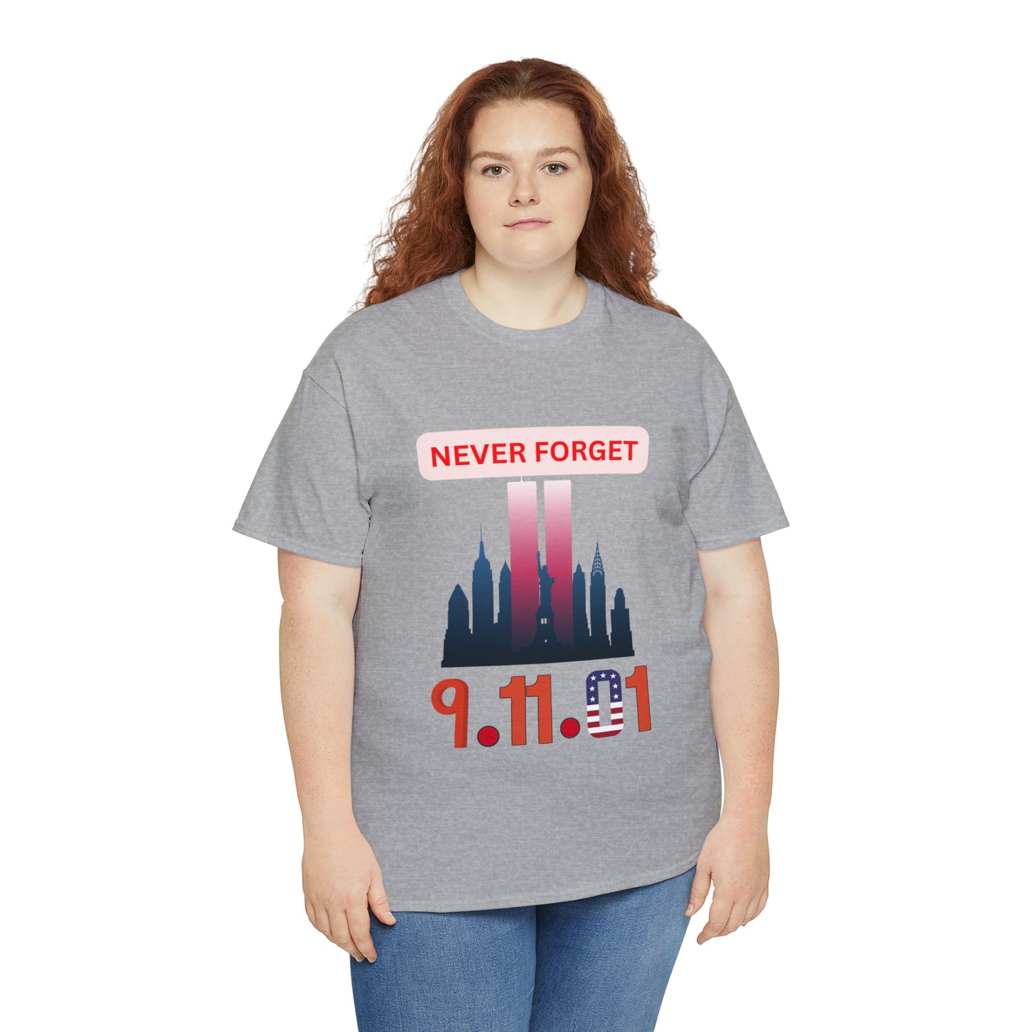 Unisex Heavy Cotton Tee- Never Forget 9/11/01