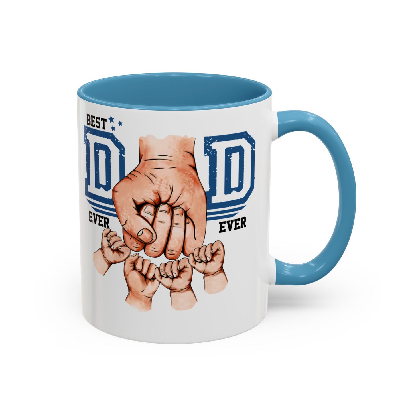 Best Dad Ever 4-kids Accent Coffee Mug | Father's Day Gift, Dad Mug, Coffee Lover Gift, Family Appreciation, Unique Drinking Cup