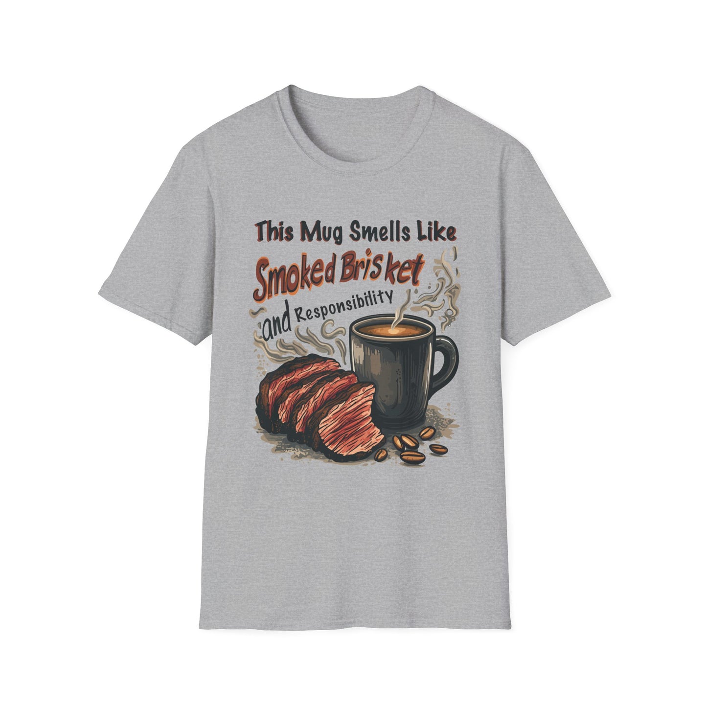 This Mug Smells Like Smoked Brisket T-Shirt | Father's Day Gift | Unisex Tee for Dads | Comfortable Casual Wear | Gift for Dad | Fire Theme