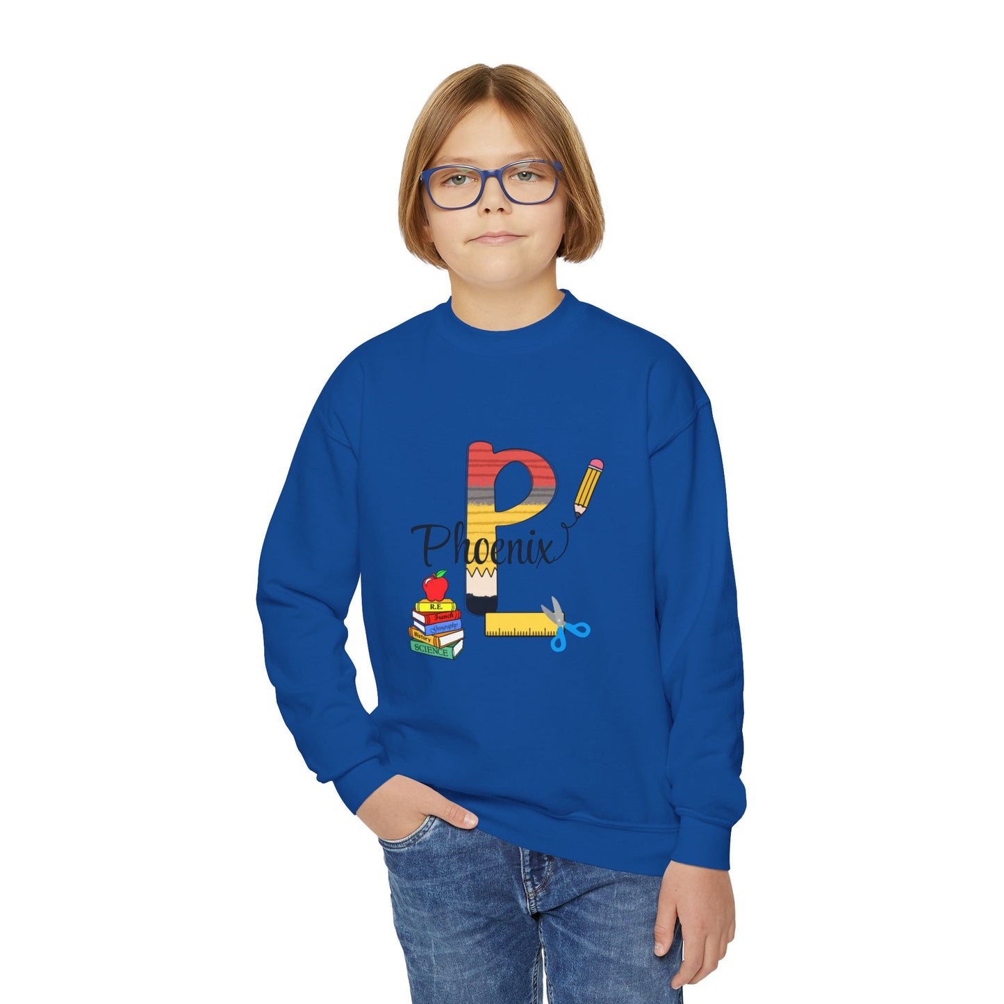 Custom name unisex alphabet sweatshirt for youth, toddlers & adults. Toddler and preschool gift, First Day Of School, fun shirt for youth