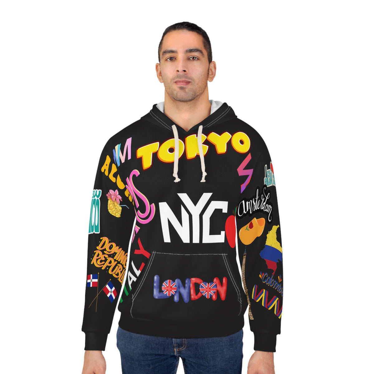 NYC and abroad Travel Souvenir Collage Pullover Hoodie