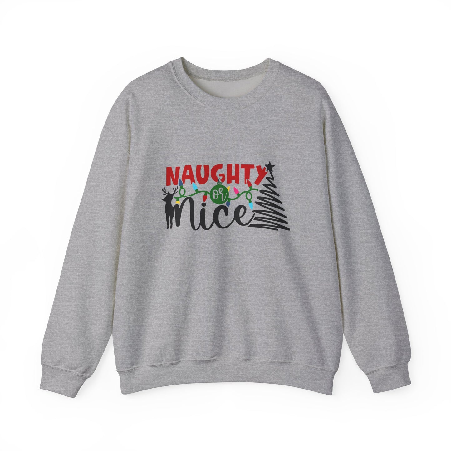 Naughty or Nice Unisex Heavy Blend Crewneck Sweatshirt, Funny T-shirt, Christmas Shirt, Christmas Slogan Shirts, Christmas Sweater, Santa Shirt