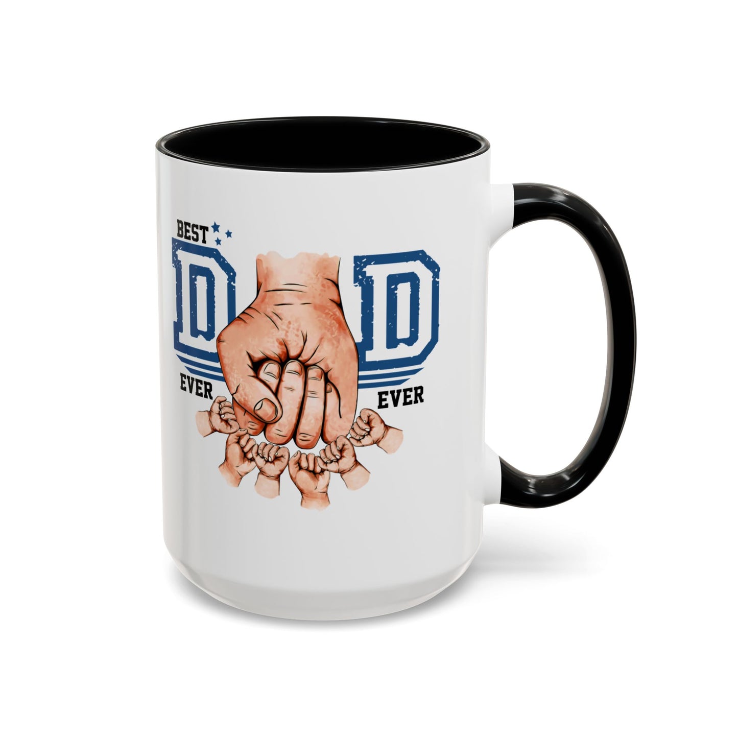 6 kids Personalized Accent Mug - Vibrant Color Contrast Coffee Mug for Coffee Lovers and Dads