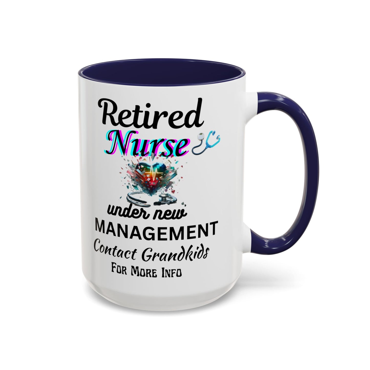 Retired Nurse Coffee Mug, Fun Gift for Retirement, Personalized Mug for Nurses, Coffee Cup for Grandkids Contact, Perfect for Holidays