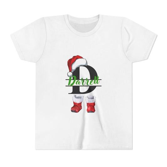 Personalized Christmas Youth Tee, Holiday T-Shirt, Cute Gift for Kids, Winter Apparel, Festive Short Sleeve Shirt