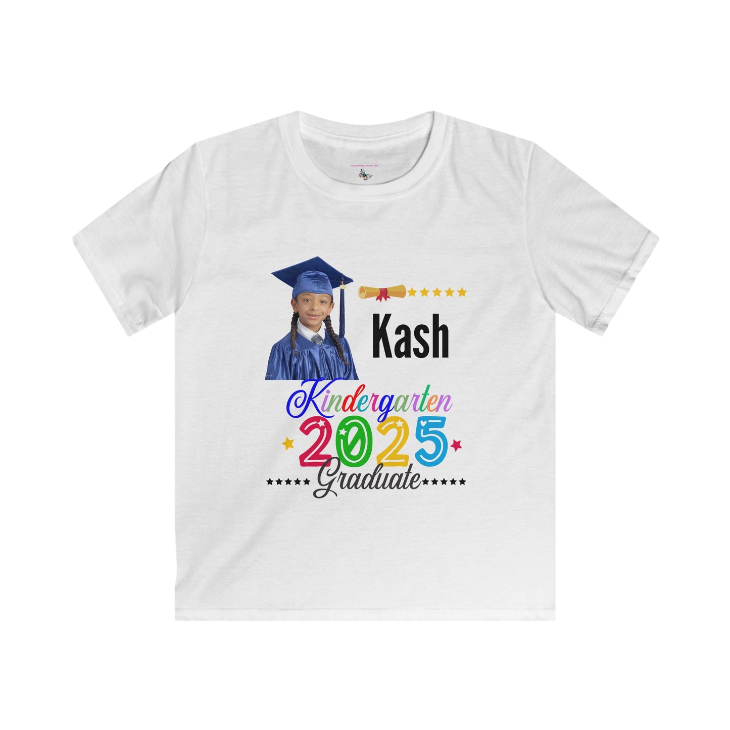 Kash  - Kids Graduation White Tee - Kindergarten Graduate 2025