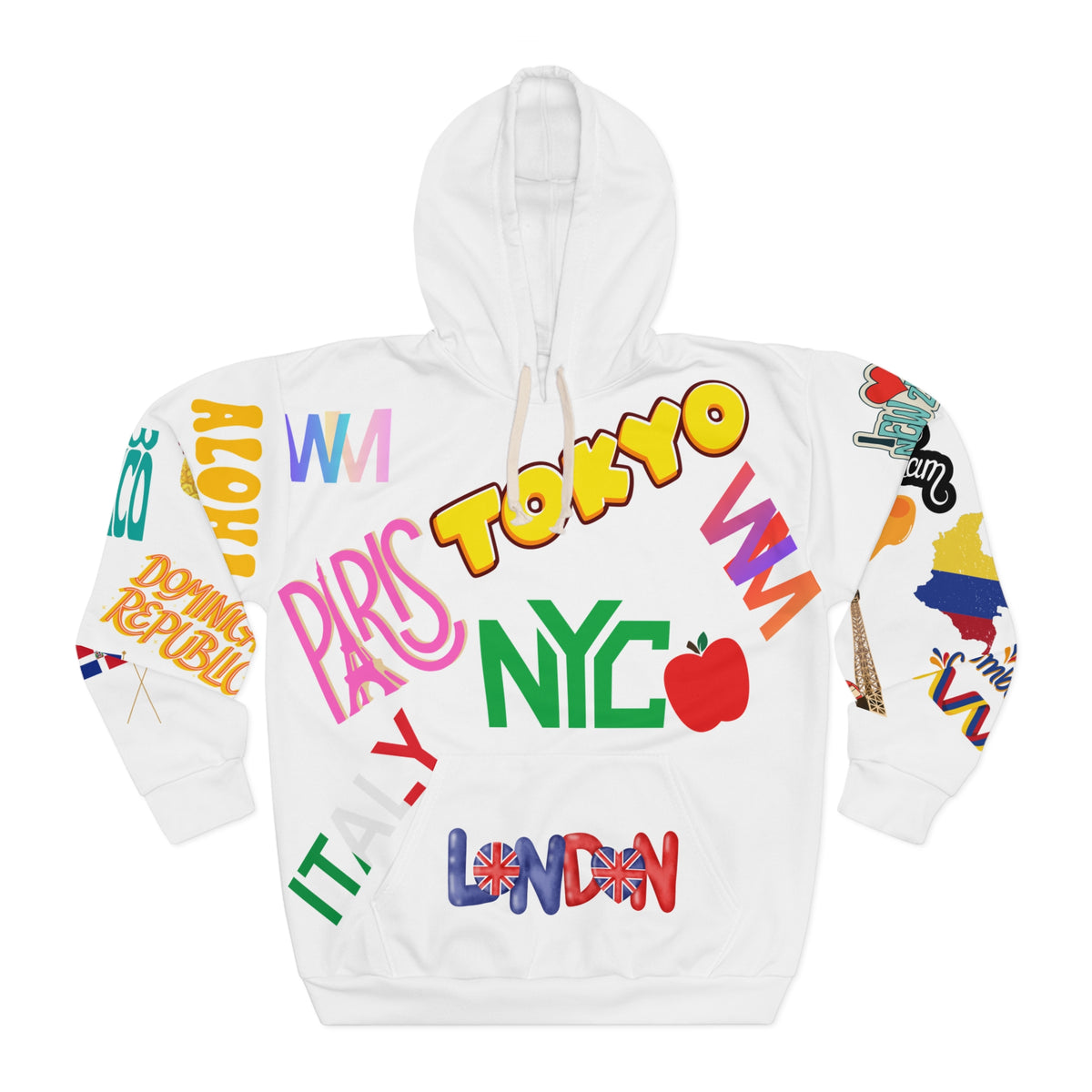 NYC and abroad Travel Souvenir Collage Pullover Hoodie