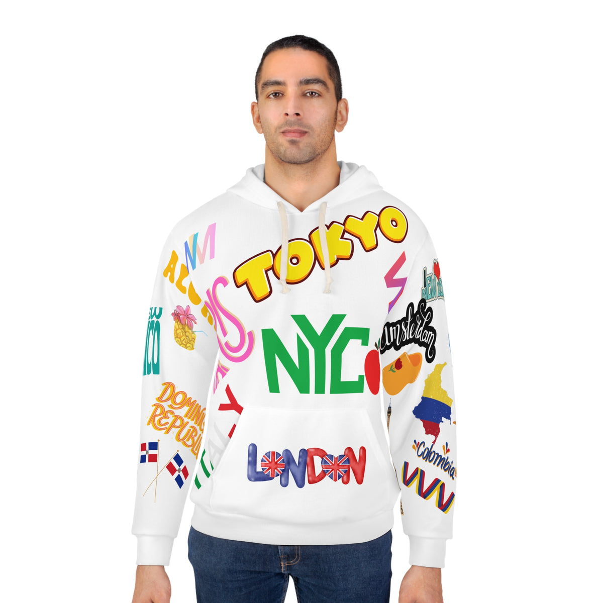 NYC and abroad Travel Souvenir Collage Pullover Hoodie