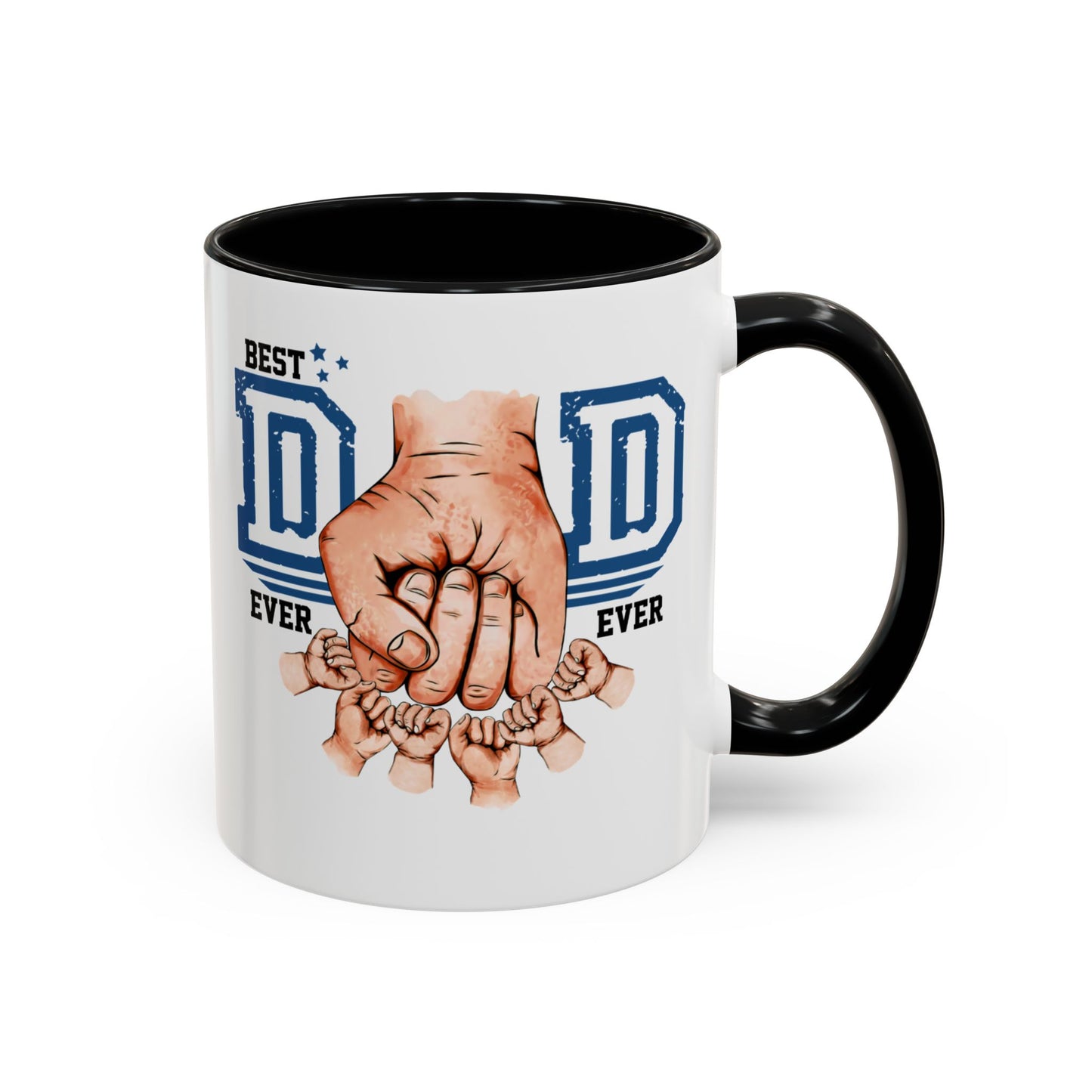 6 kids Personalized Accent Mug - Vibrant Color Contrast Coffee Mug for Coffee Lovers and Dads