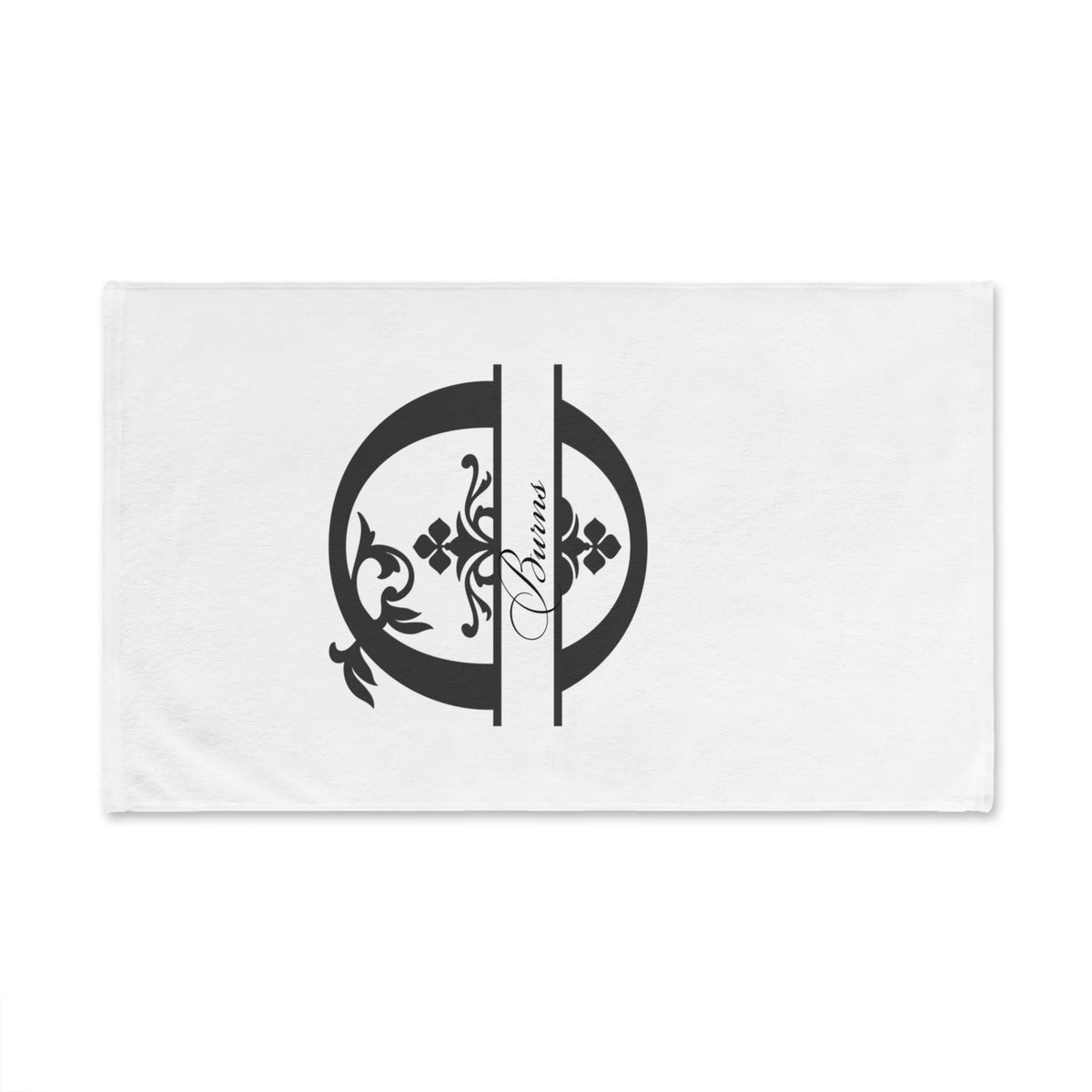 Hand Towel with Elegant Vintage “Vernis” Floral Monogram Design