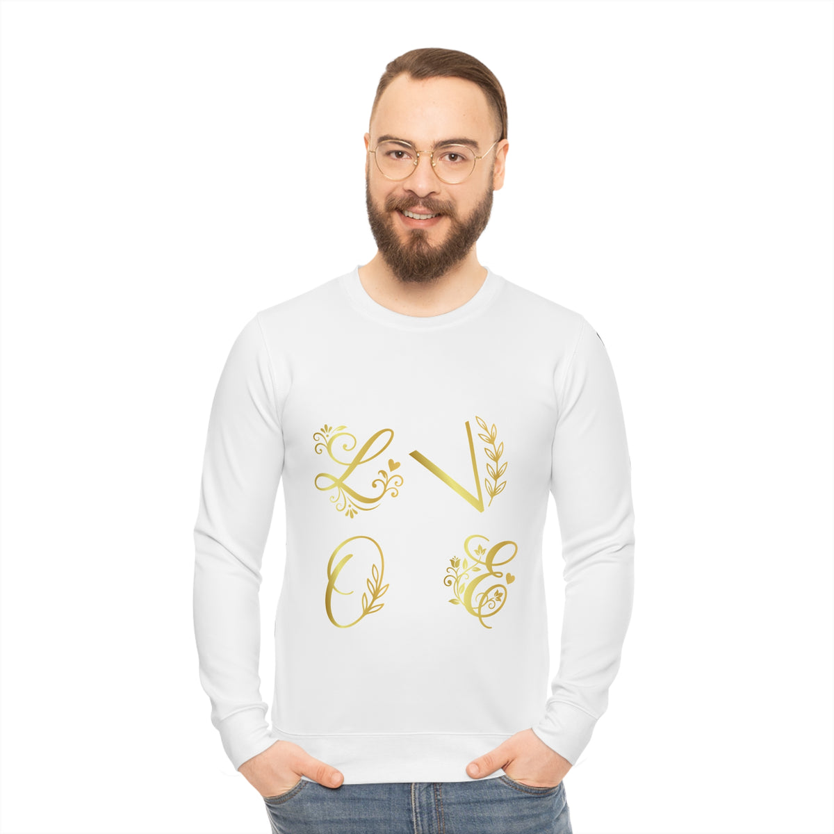Elegant Gold Monogram Lightweight Sweatshirt