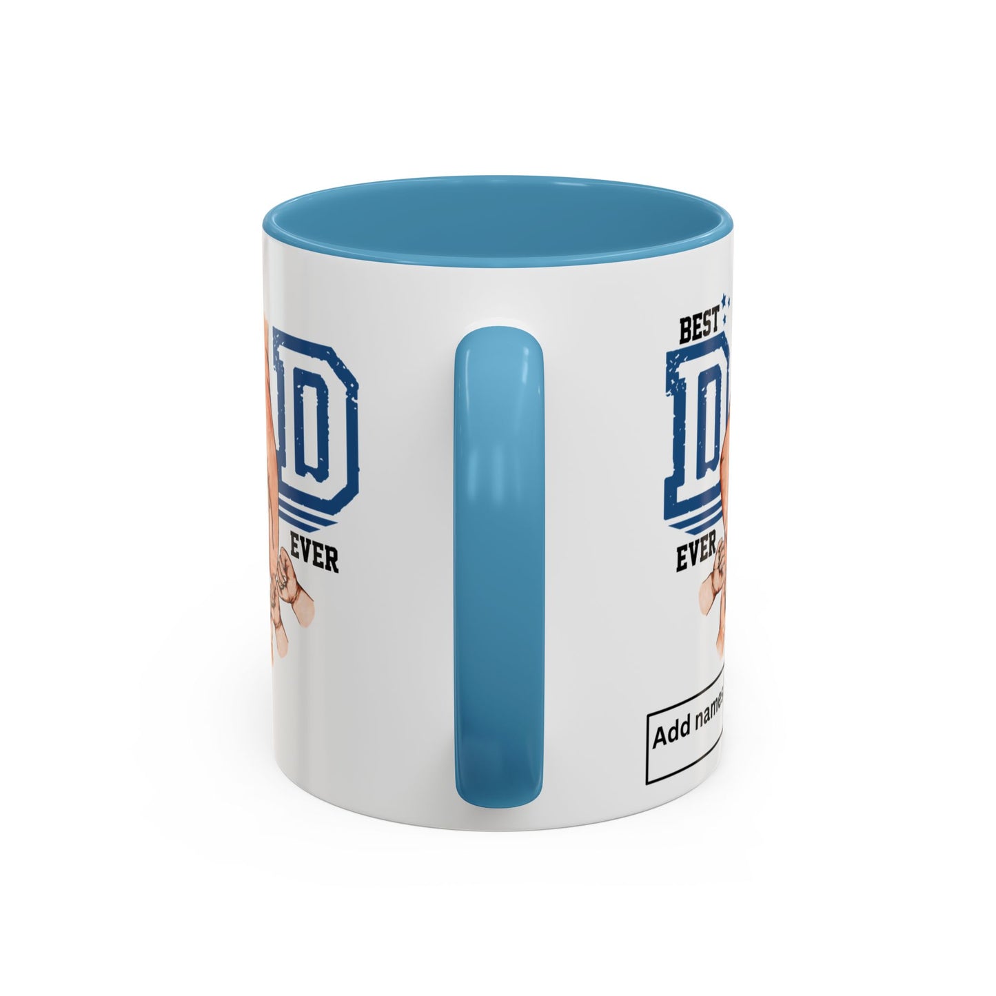 6 kids Personalized Accent Mug - Vibrant Color Contrast Coffee Mug for Coffee Lovers and Dads