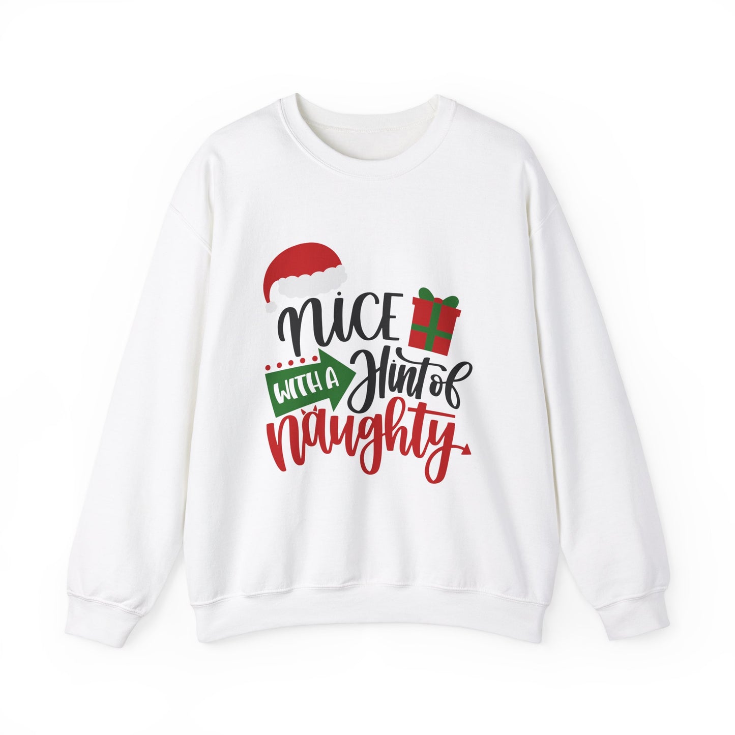 Copy of Nice with a Hint of Naughty sweatshirt,  Funny T-shirt, Unisex Tee, Christmas Shirt, Christmas Slogan Shirts, Christmas Sweater, Santa Shirt