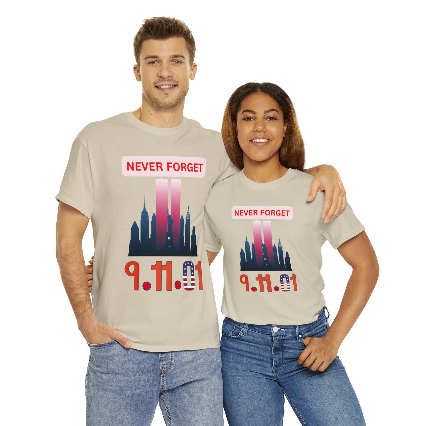 Unisex Heavy Cotton Tee- Never Forget 9/11