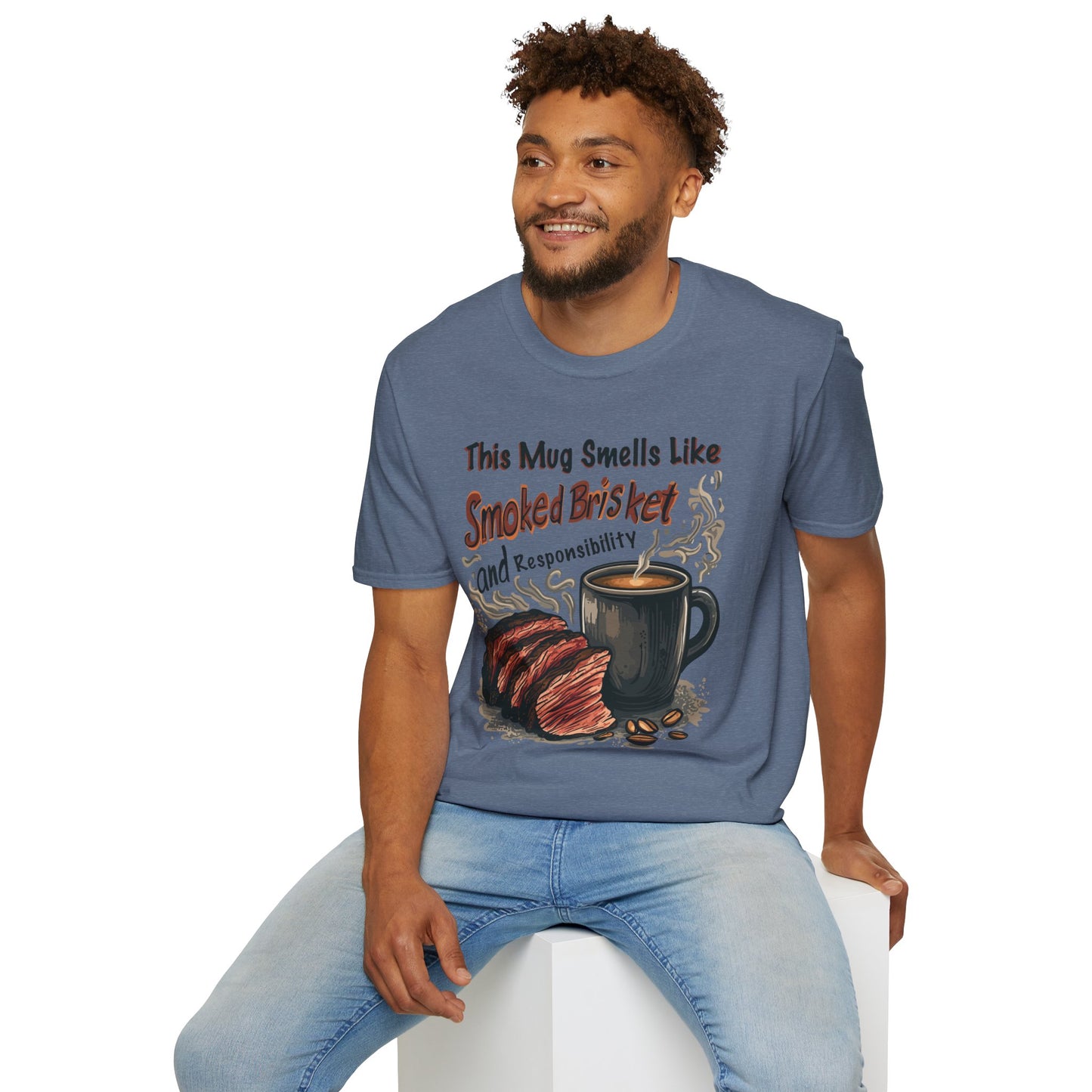 This Mug Smells Like Smoked Brisket T-Shirt | Father's Day Gift | Unisex Tee for Dads | Comfortable Casual Wear | Gift for Dad | Fire Theme