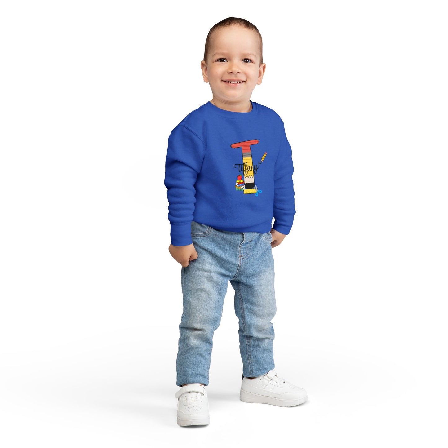 Custom name unisex alphabet sweatshirt for youth, toddlers & adults. Toddler and preschool gift, First Day Of School, fun shirt for youth