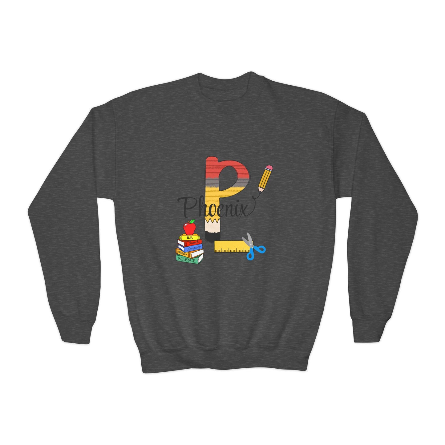 Custom name unisex alphabet sweatshirt for youth, toddlers & adults. Toddler and preschool gift, First Day Of School, fun shirt for youth