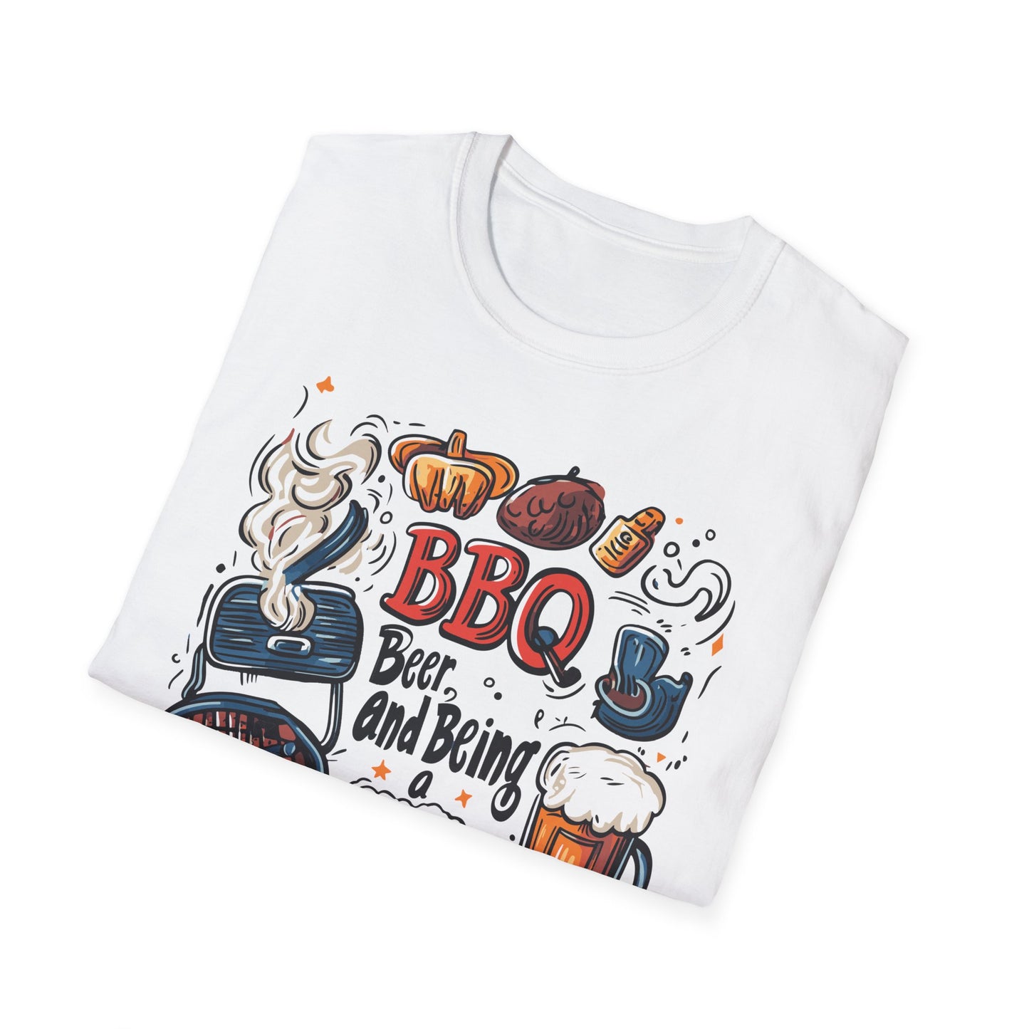 BBQ Beer and Being A Dad T-Shirt | Father's Day Gift | Unisex Tee for Dads | Comfortable Casual Wear | Gift for Dad | Fire Theme