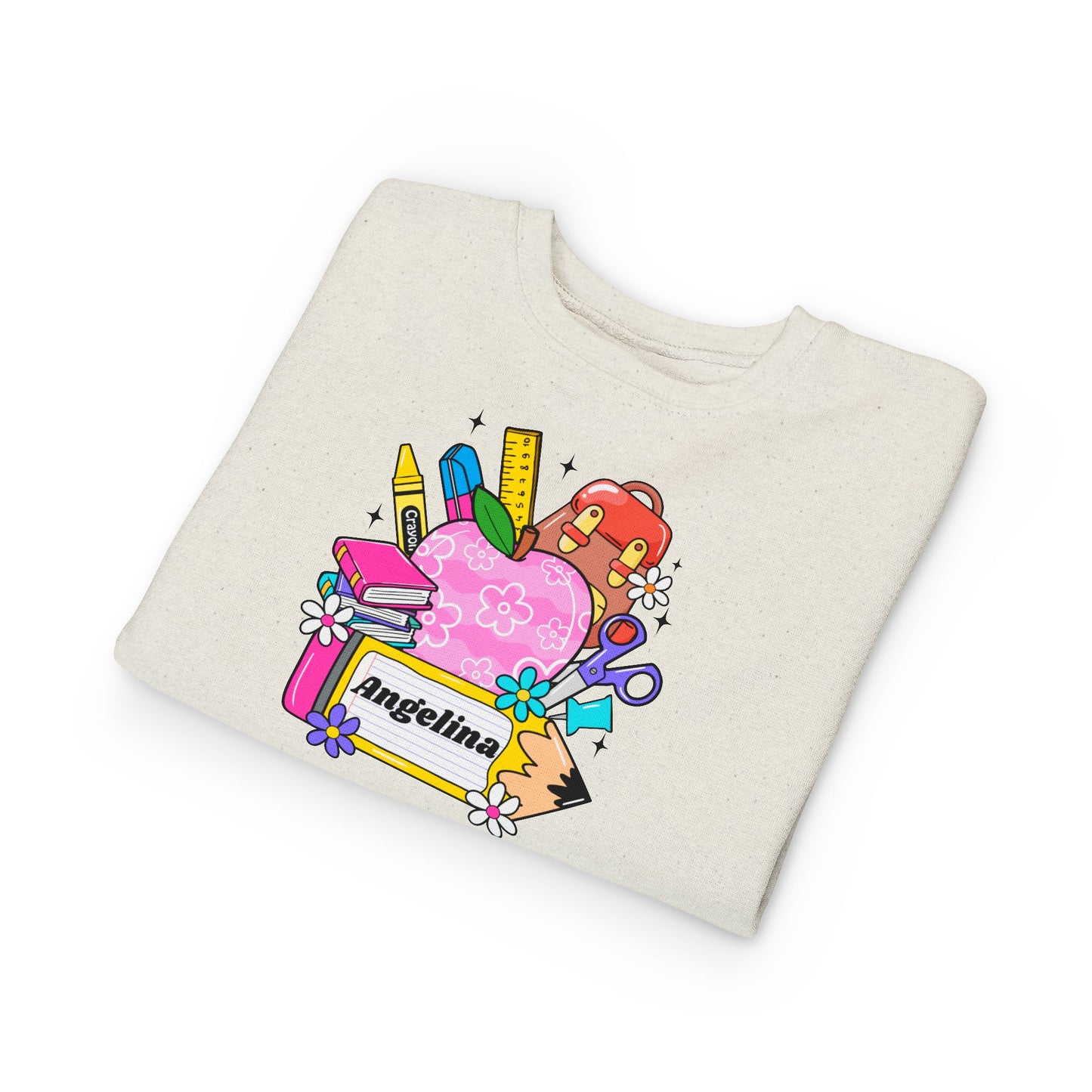 Custom name unisex alphabet sweatshirt for youth, toddlers & adults. Toddler and preschool gift, First Day Of School, fun shirt for youth