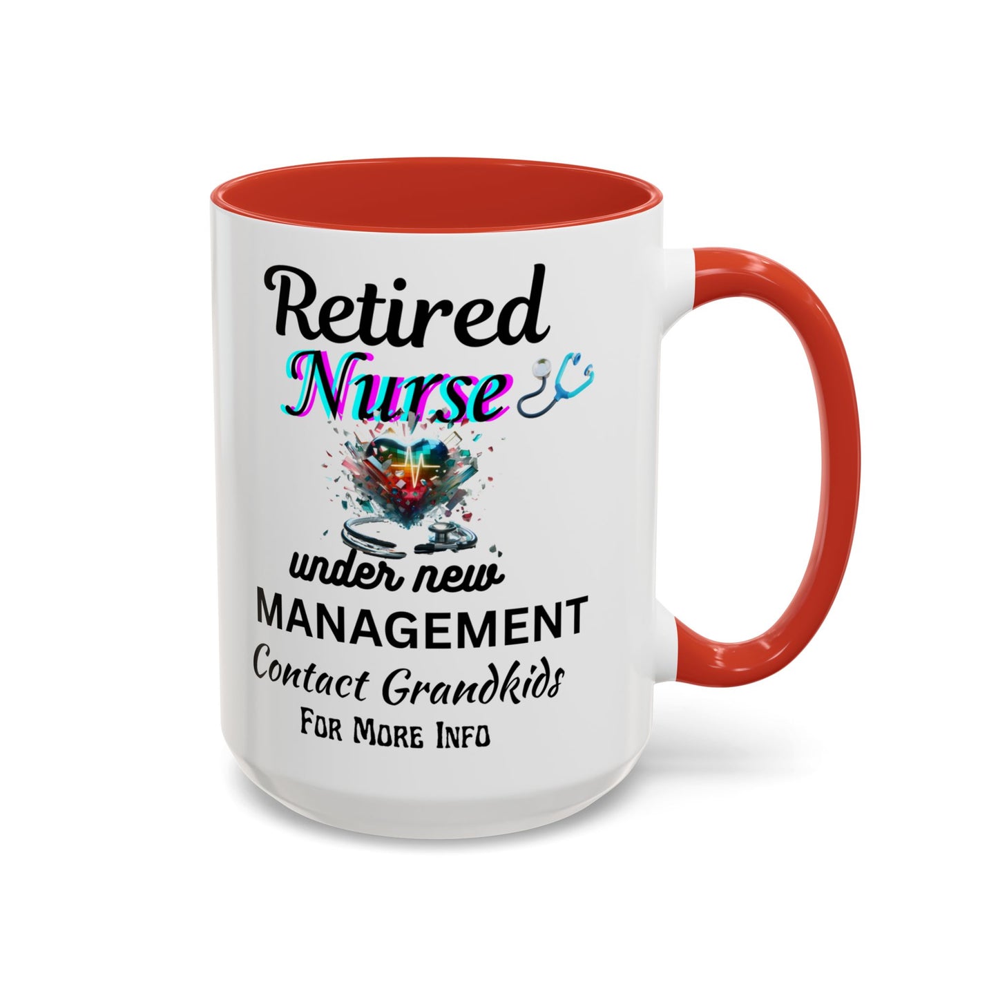 Retired Nurse Coffee Mug, Fun Gift for Retirement, Personalized Mug for Nurses, Coffee Cup for Grandkids Contact, Perfect for Holidays