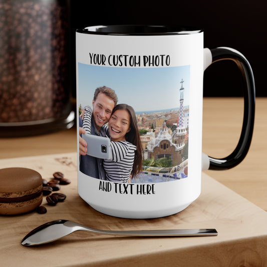 Customizable Logo-Text Mug , Photo Coffee Mug, Custom Mug Gift for Mom, Anniversary Gift for Her/Him, Christmas gift,  Birthday Gift