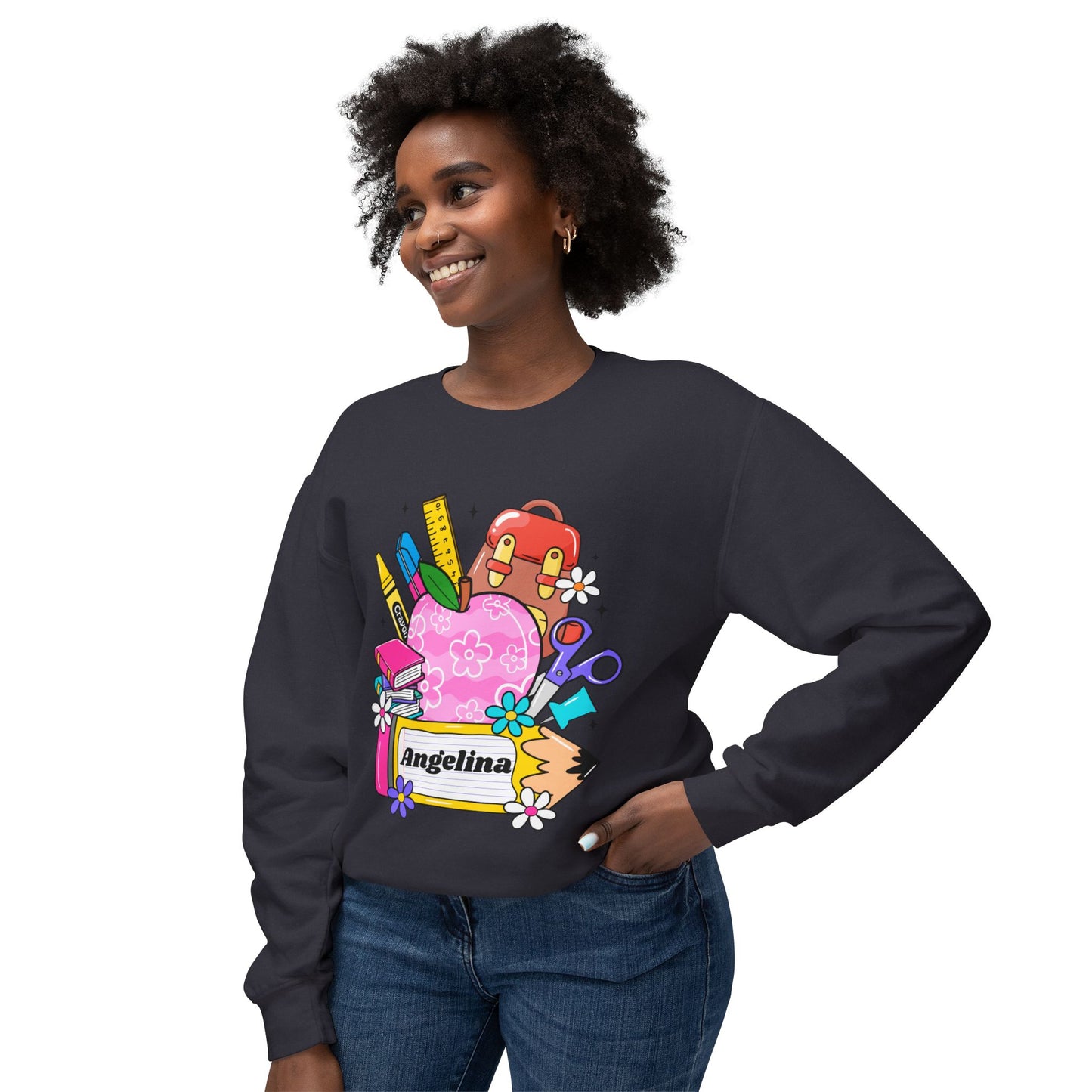 Custom name unisex alphabet sweatshirt for youth, toddlers & adults. Toddler and preschool gift, First Day Of School, fun shirt for youth