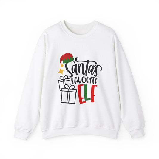 Santa's Favorite Elf Crewneck Sweatshirt, Funny Sweatshirt, Elf Christmas Shirt, Cute Sweatshirt, Christmas Slogan Shirts, Christmas Sweater