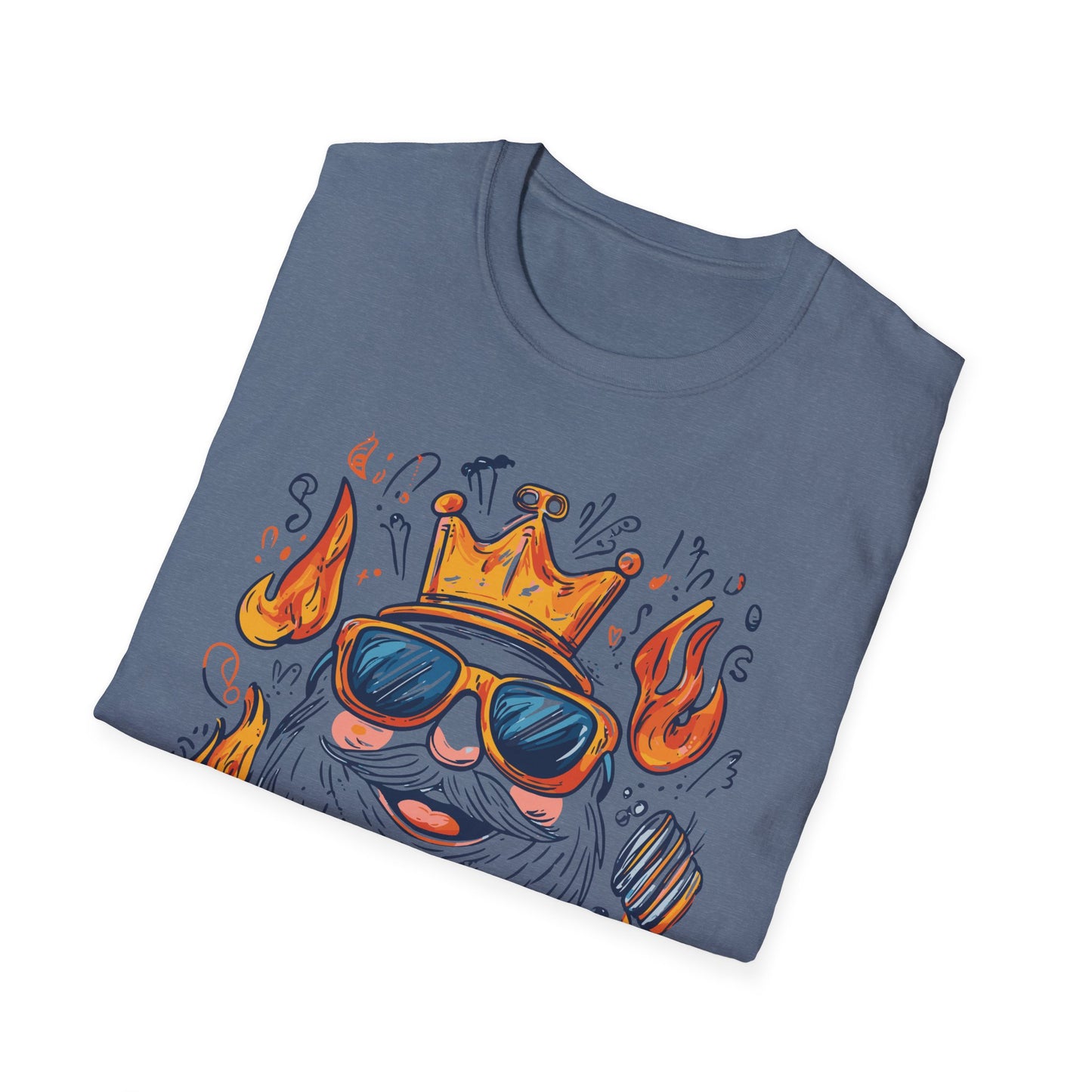 King of the Grill, Master of Dad Jokes T-Shirt | Father's Day Gift | Unisex Tee for Dads | Comfortable Casual Wear | Gift for Dad | Fire Theme
