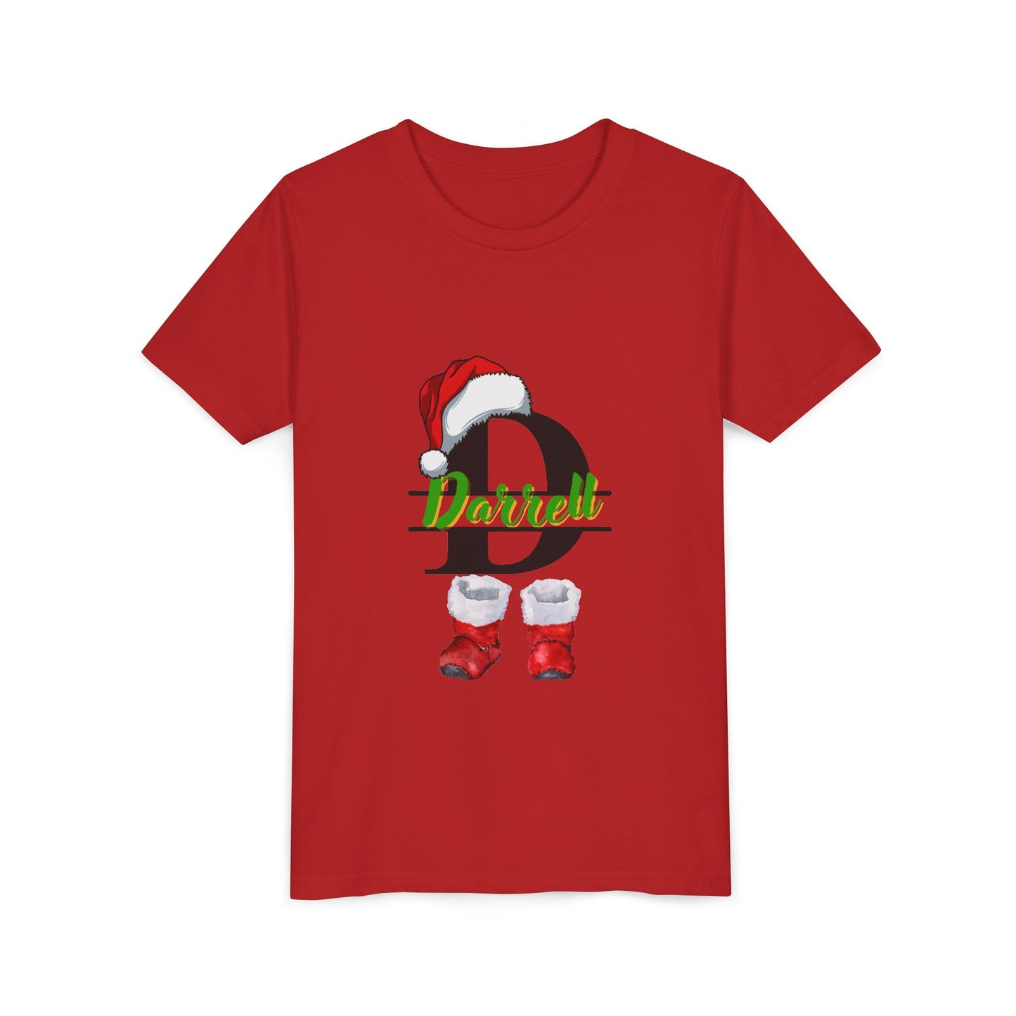 Personalized Christmas Youth Tee, Holiday T-Shirt, Cute Gift for Kids, Winter Apparel, Festive Short Sleeve Shirt