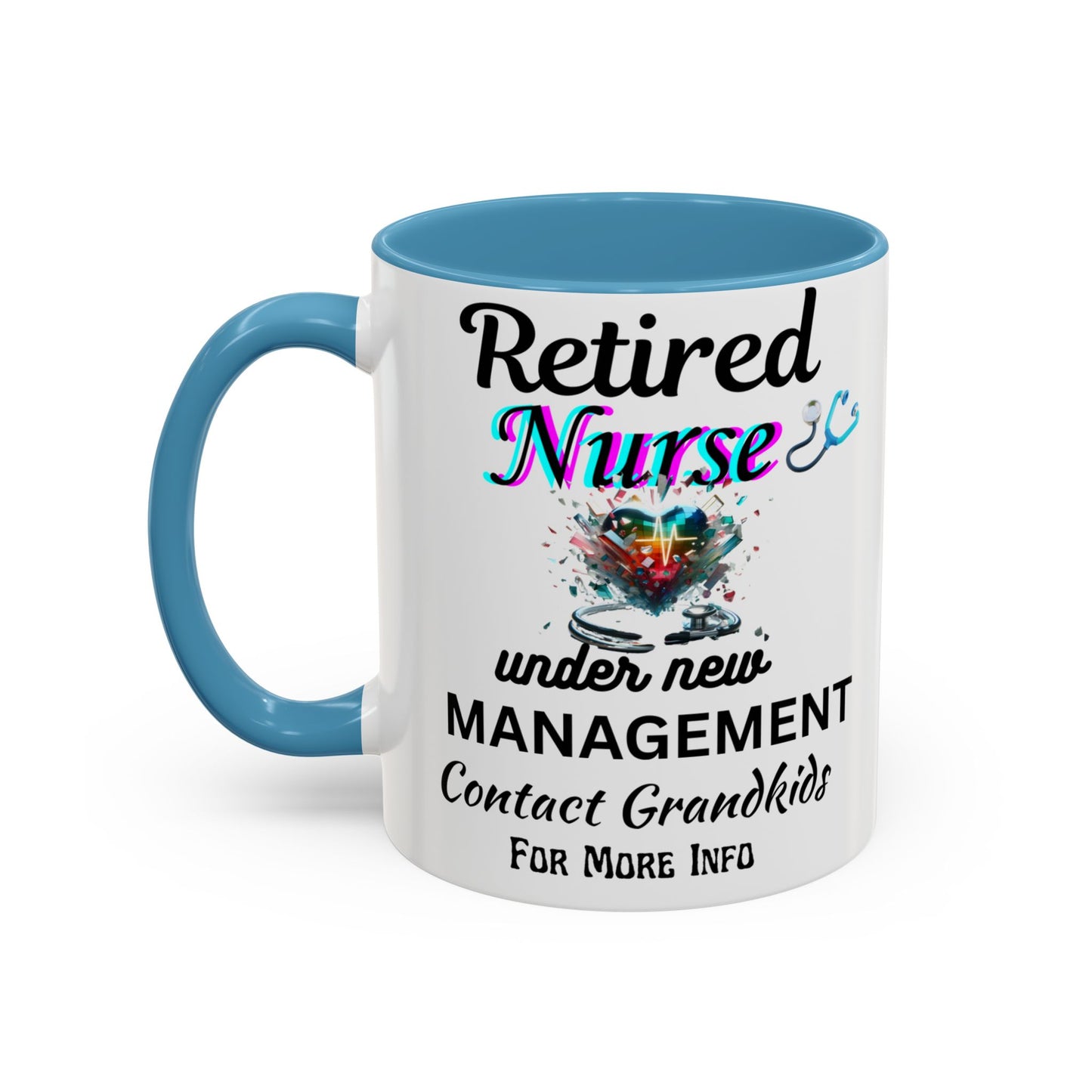 Retired Nurse Coffee Mug, Fun Gift for Retirement, Personalized Mug for Nurses, Coffee Cup for Grandkids Contact, Perfect for Holidays