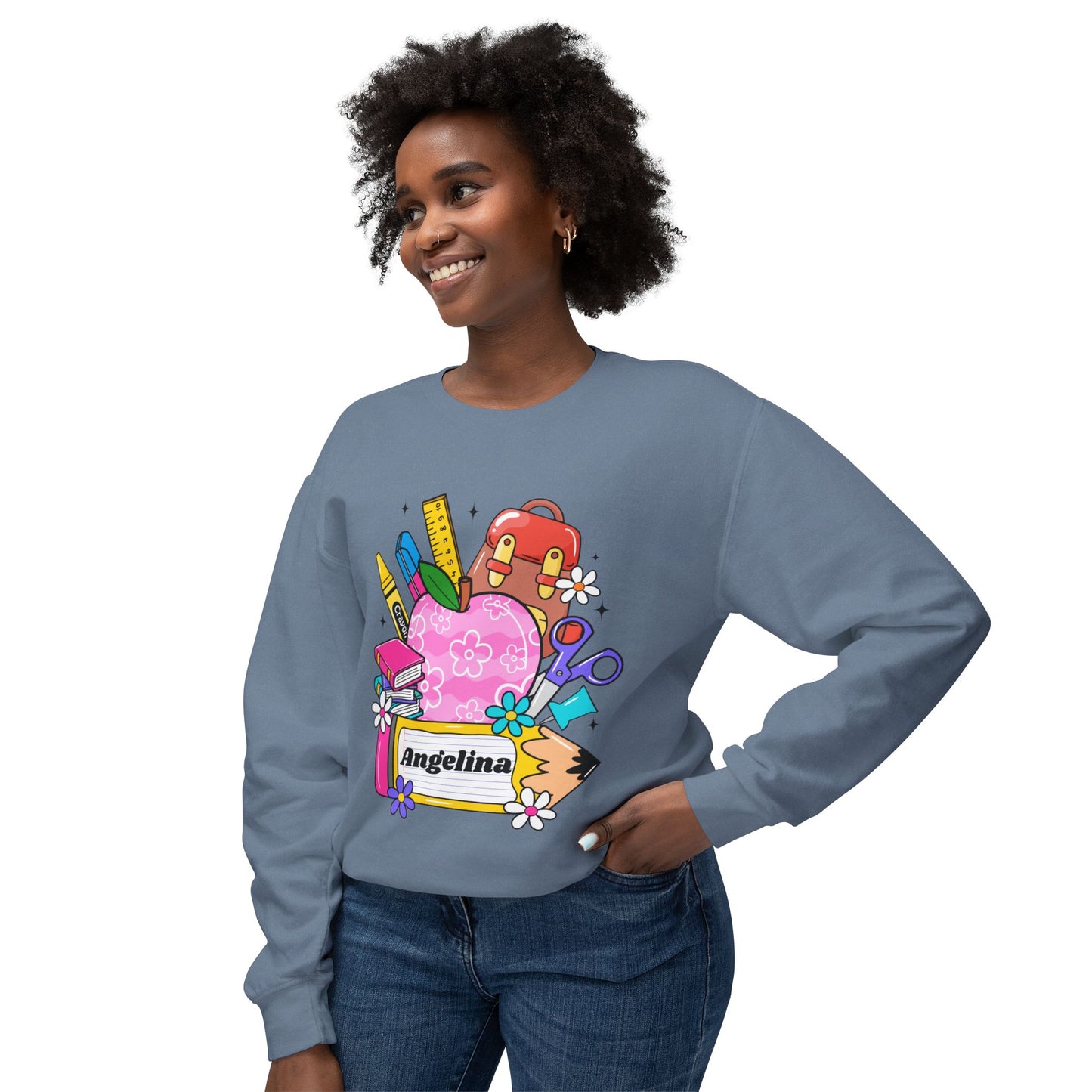 Custom name unisex alphabet sweatshirt for youth, toddlers & adults. Toddler and preschool gift, First Day Of School, fun shirt for youth