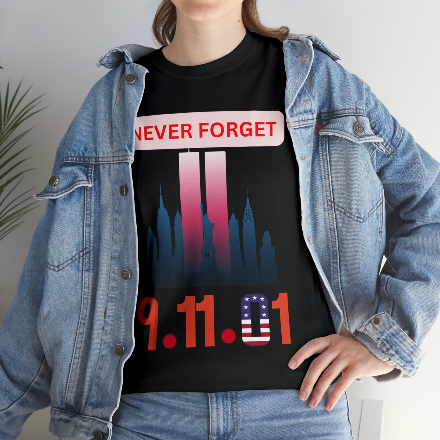 Unisex Heavy Cotton Tee- Never Forget 9/11