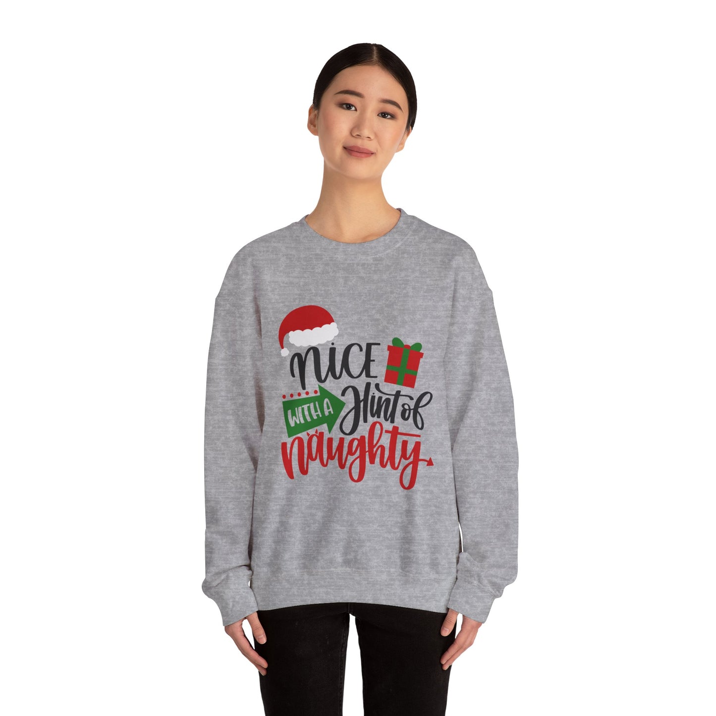 Copy of Nice with a Hint of Naughty sweatshirt,  Funny T-shirt, Unisex Tee, Christmas Shirt, Christmas Slogan Shirts, Christmas Sweater, Santa Shirt